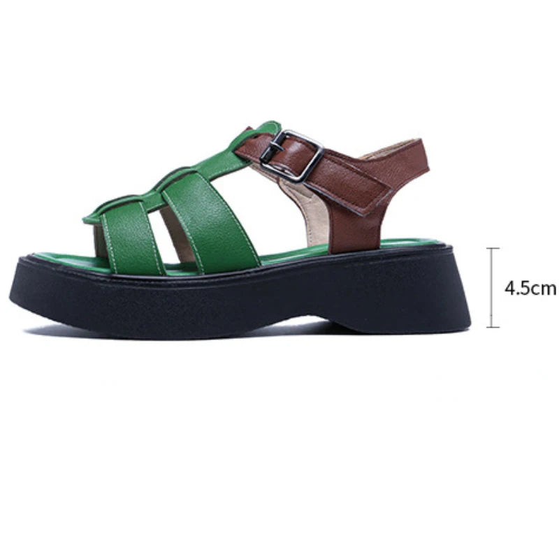 Leather Sandals Genuine Platform