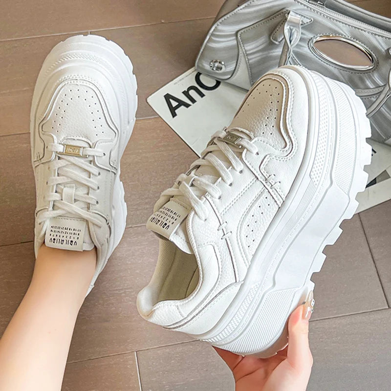 Comfortable Platform Lace-Up Sneakers