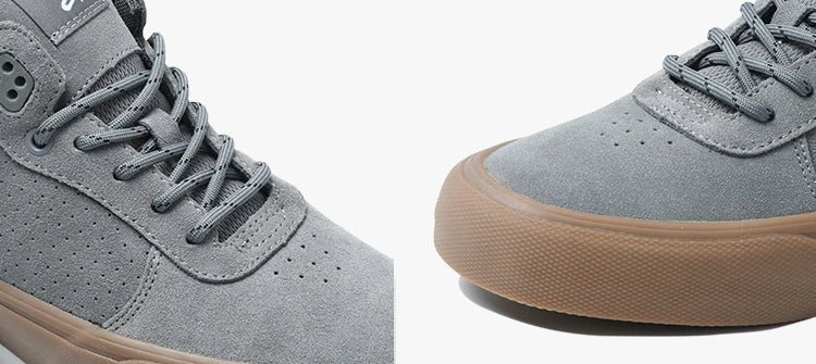 Gray Suede Lace-Up Street Sneakers