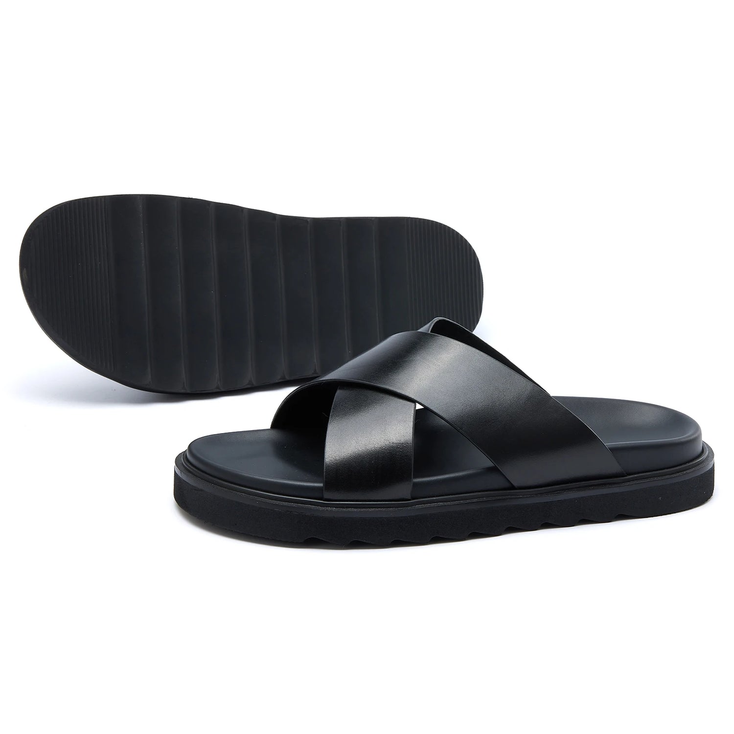 Elegant Men's Leather Comfort Sandals