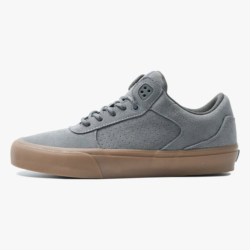 Gray Suede Lace-Up Street Sneakers