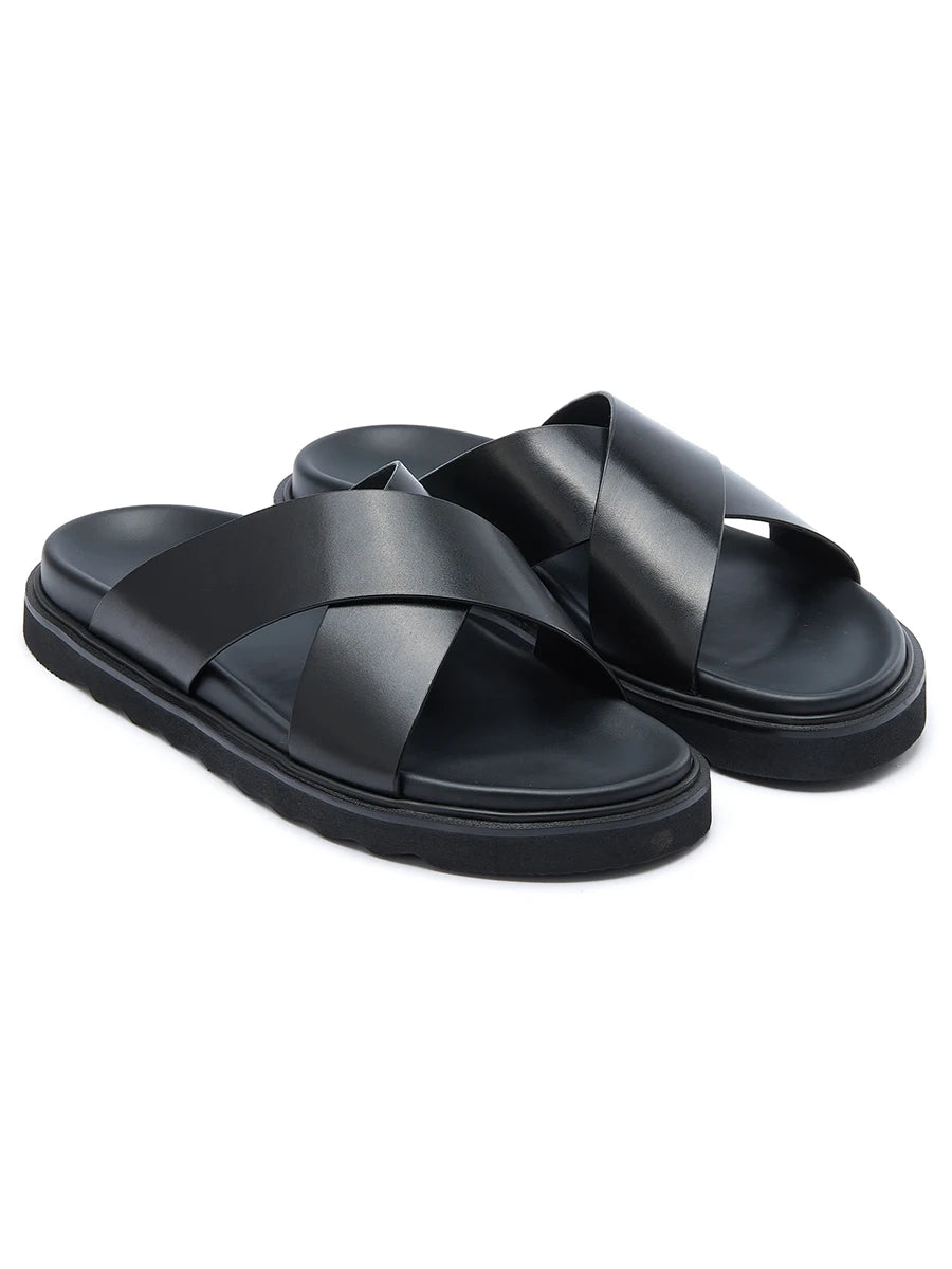 Elegant Men's Leather Comfort Sandals