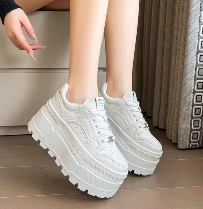 Comfortable Platform Lace-Up Sneakers