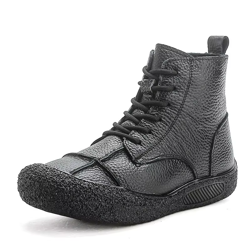 Leather Cross-Strap Sneakers