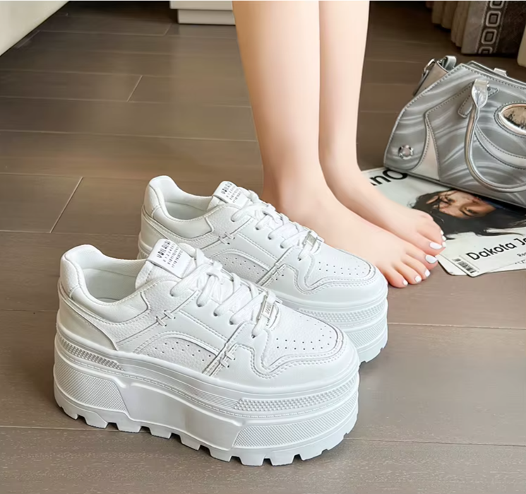 Comfortable Platform Lace-Up Sneakers